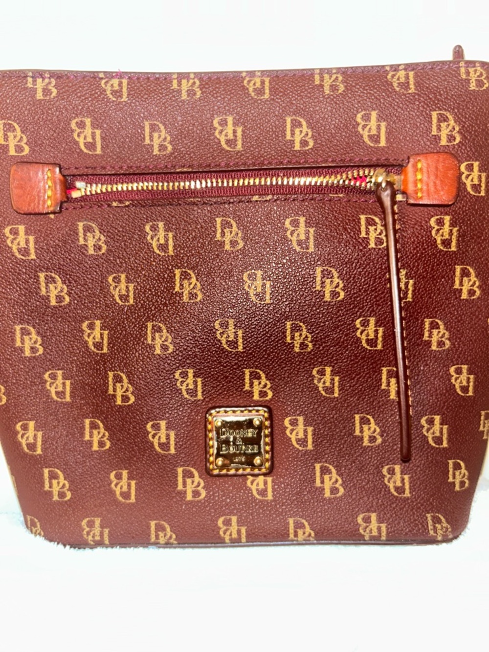 Dooney & Bourke Brown Logo-Print Shoulder Bag